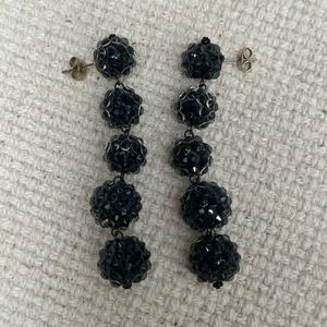 NEW Roxanne Assoulin black crystal drop earrings